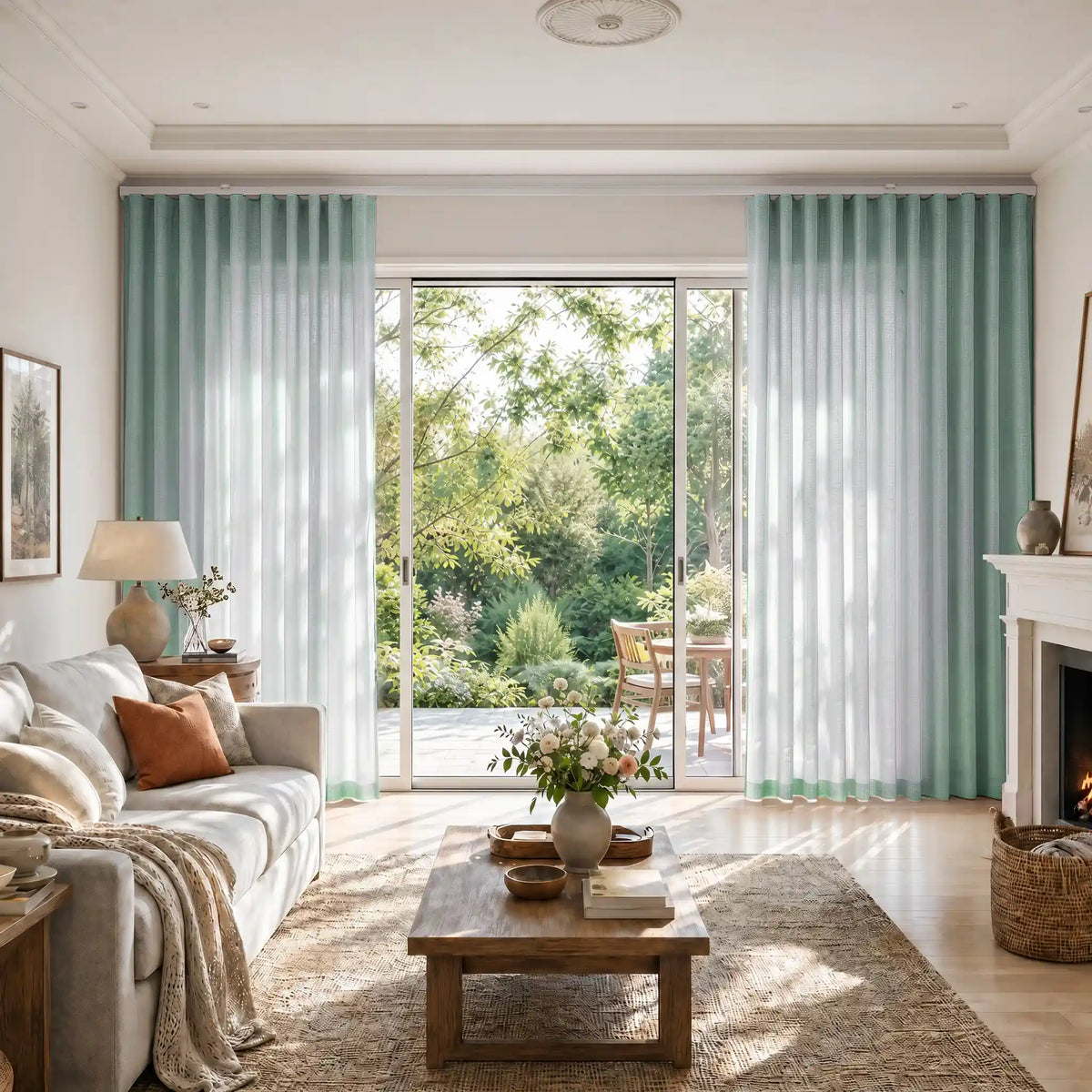 Liz Linen S-fold Curtains with Snap Tape - Lora Track