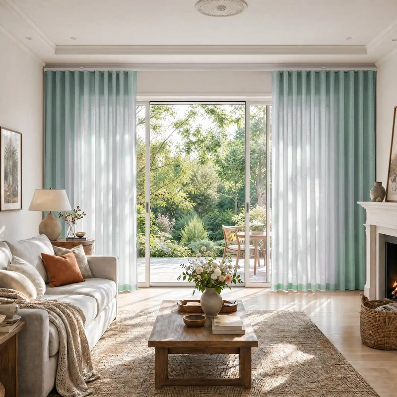 Liz Linen S-fold Curtains with Snap Tape - Lora Track