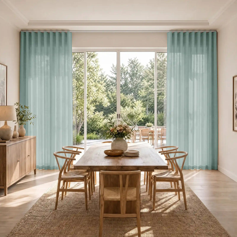 Liz Linen S-fold Curtains with Snap Tape - Lora Track