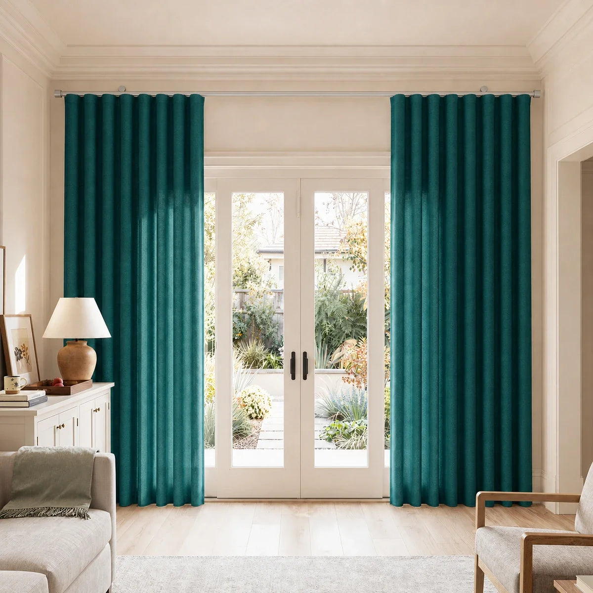 Birkin Velvet S-fold Curtains with Belt Hook - Cato Traverse Rod