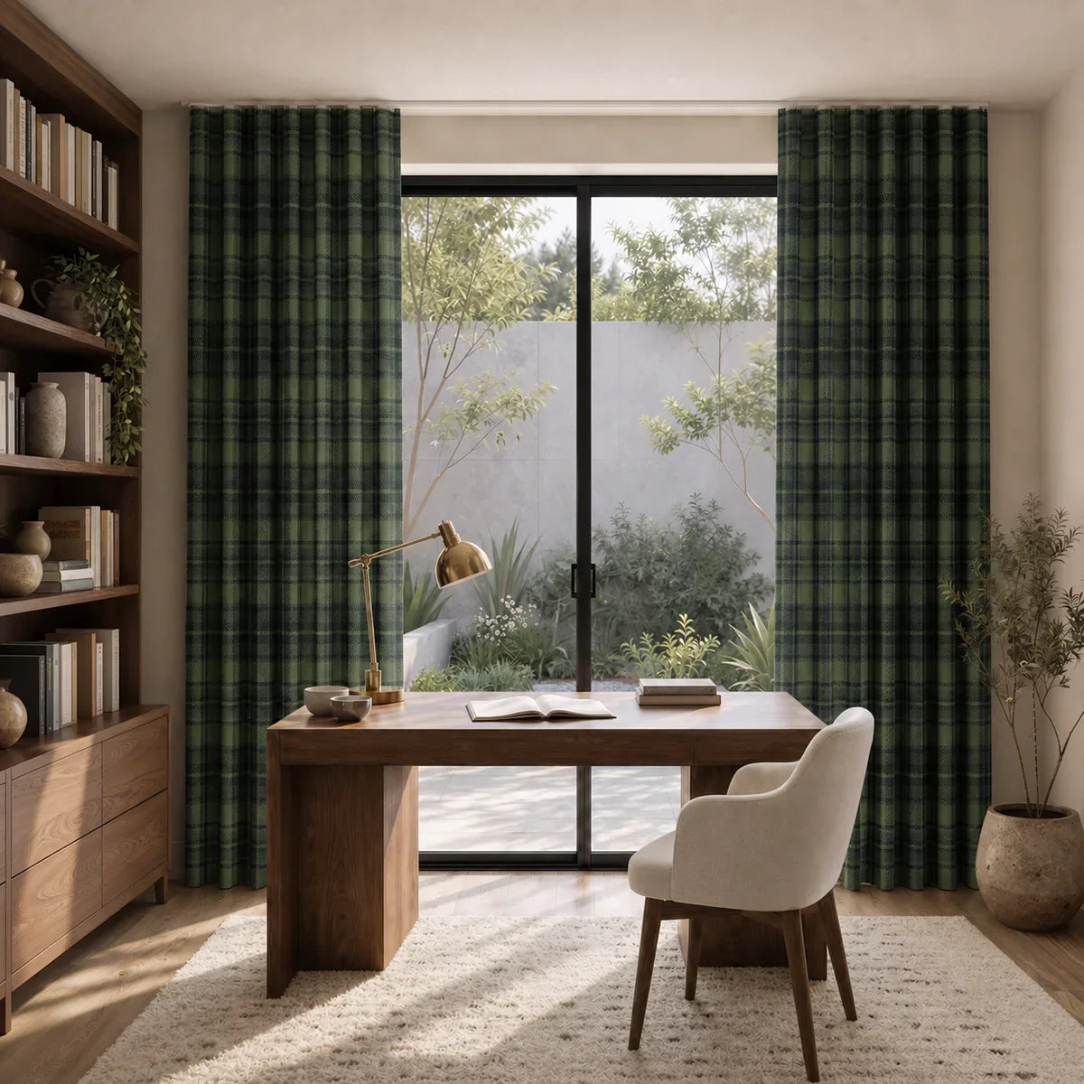 Sara Le x TWOPAGES Printed Linen S-fold Curtains with Belt Hook - Leo Track