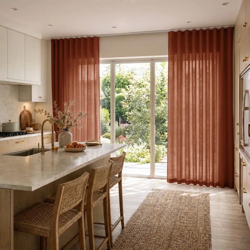 Liz Linen S-fold Curtain with Belt Hook - Lora Track