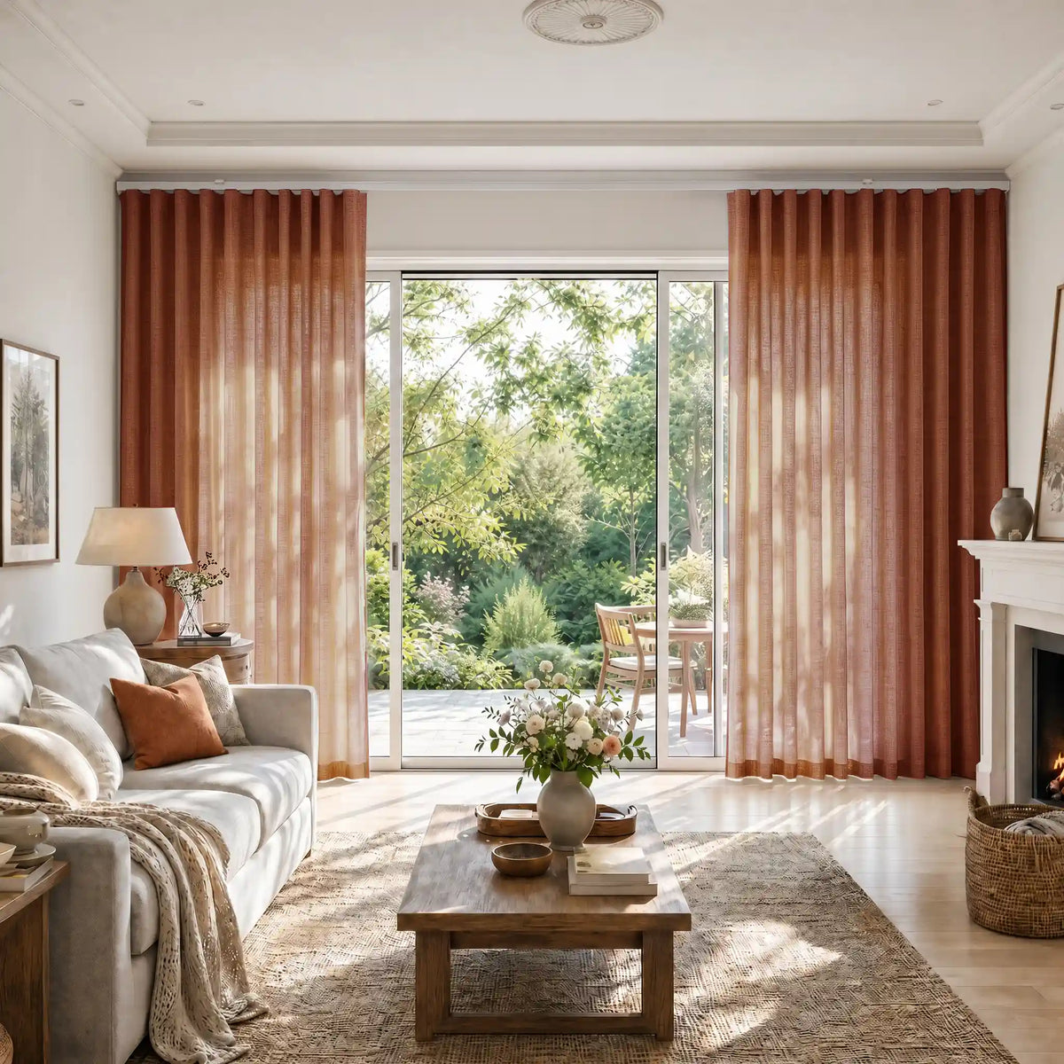 Liz Linen S-fold Curtains with Snap Tape - Lora Track