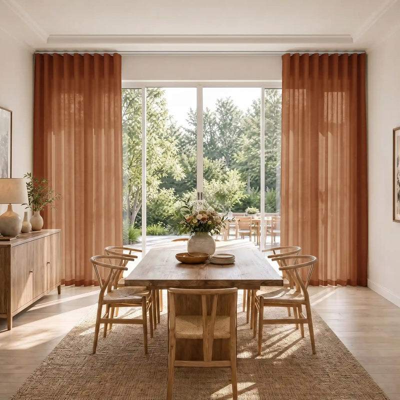 Liz Linen S-fold Curtains with Snap Tape - Lora Track
