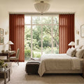 Liz Linen Ripple Fold Curtain with Belt Hook - Cato Traverse Rod- -TWOPAGES