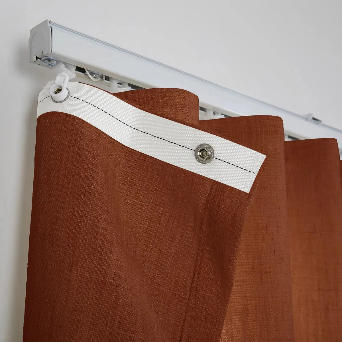 Liz Linen Ripple Fold Drapery with Snap Tape - Lora Track- -TWOPAGES