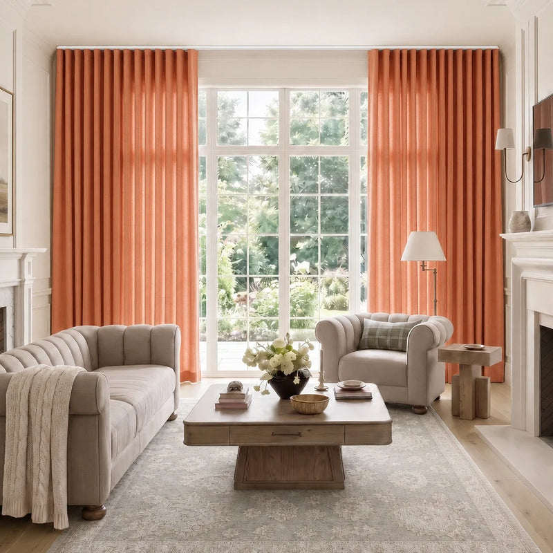Isabella Cotton S-fold Curtains with Belt Hook - Lora Track