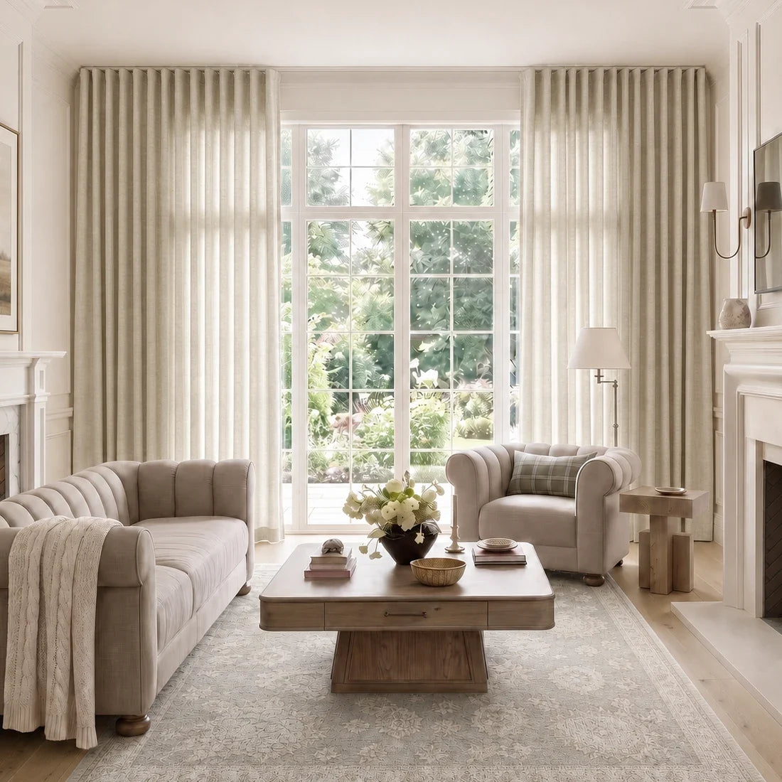 Isabella Cotton S-fold Curtains with Belt Hook - Lora Track