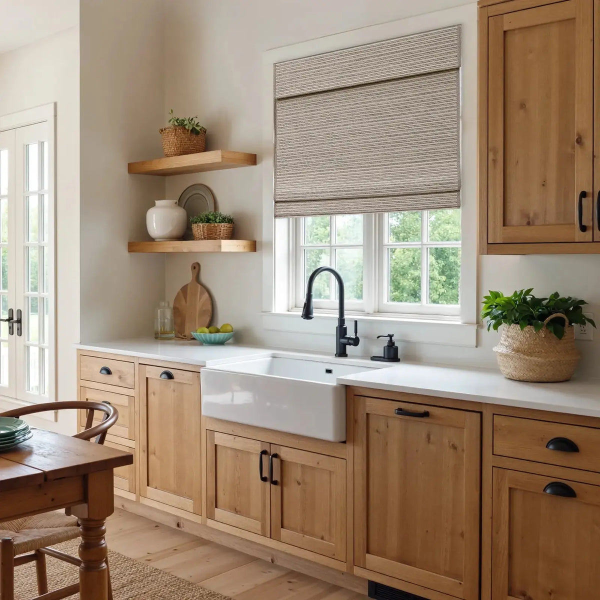 Rae Natural Ramie Flax Woven Wood Blinds - Series C