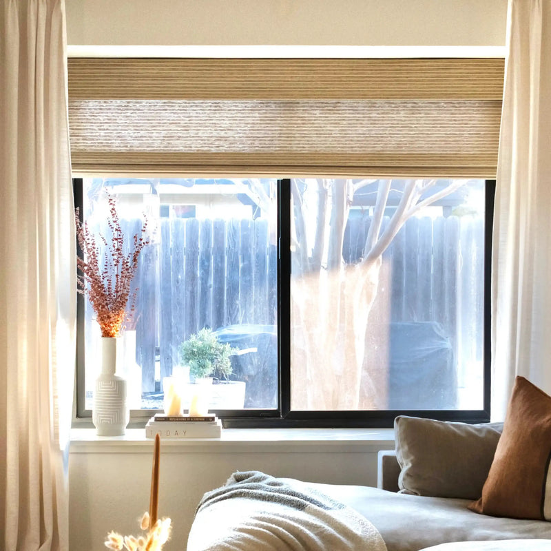 Rae Natural Ramie Flax Woven Wood Blinds - Series C