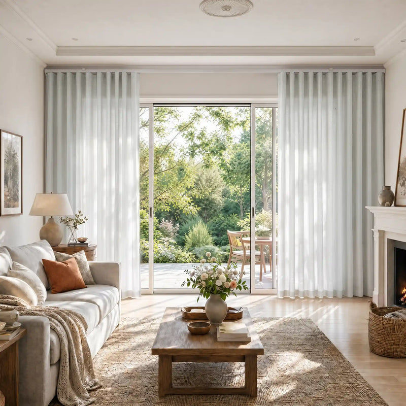 Liz Linen S-fold Curtains with Snap Tape - Lora Track