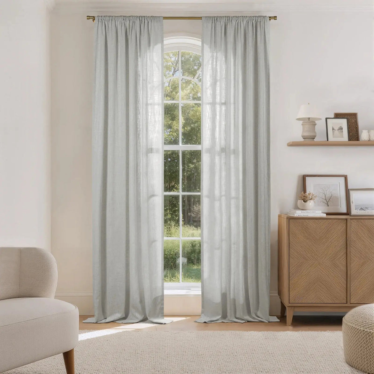 Liz Linen Soft Top Curtains