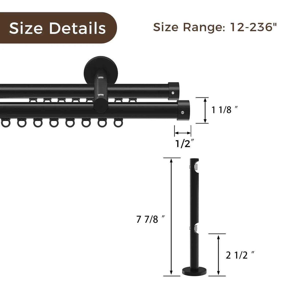 Gloria Double Traverse Curtain Rod -TWOPAGES