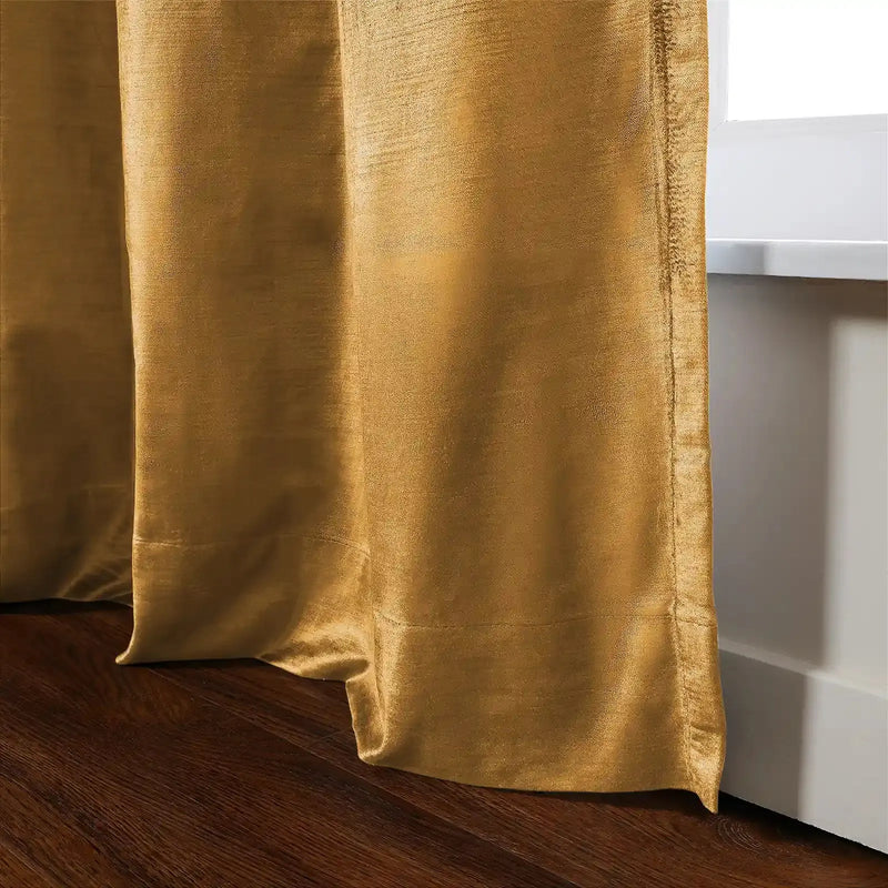 Veda Lustrous Cotton Velvet Pleated Curtains
