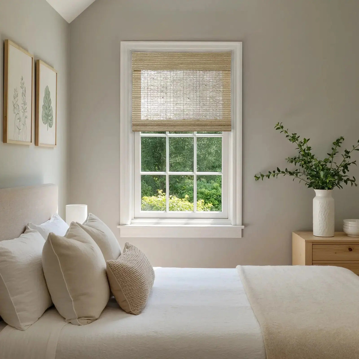 Rae Natural Ramie Flax Woven Wood Blinds - Series C