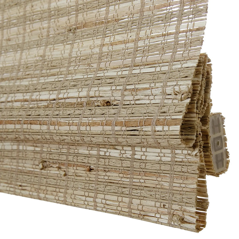 Rae Natural Ramie Flax Woven Wood Blinds - Series C