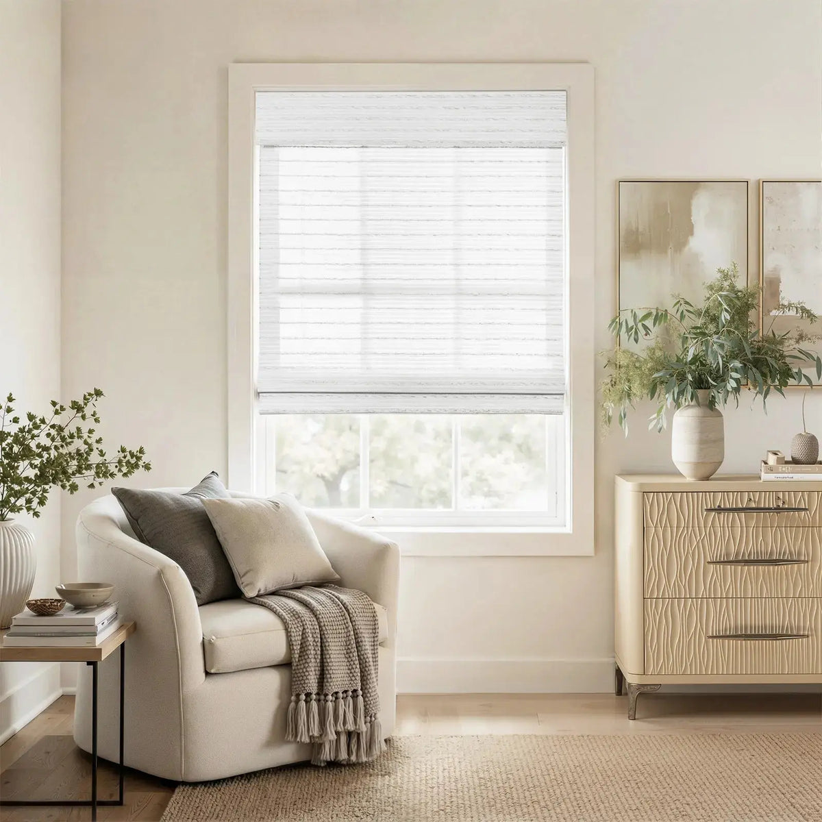 Rae Natural Ramie Jute Woven Wood Blinds - Series D