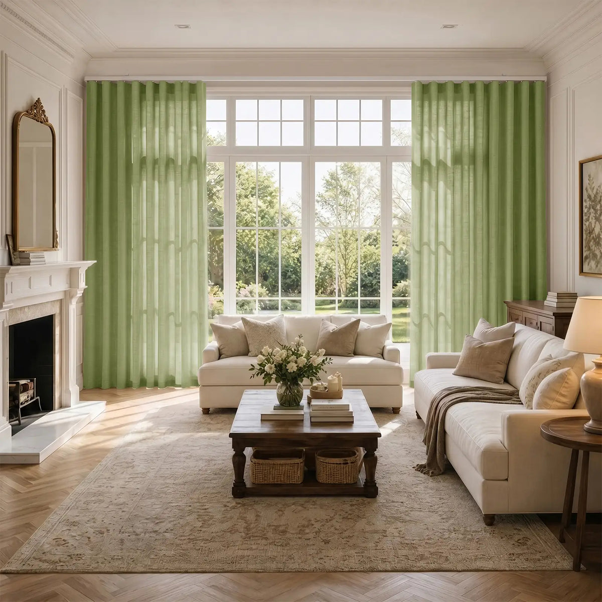 Liz Linen S-fold Curtain with Belt Hook - Lora Track
