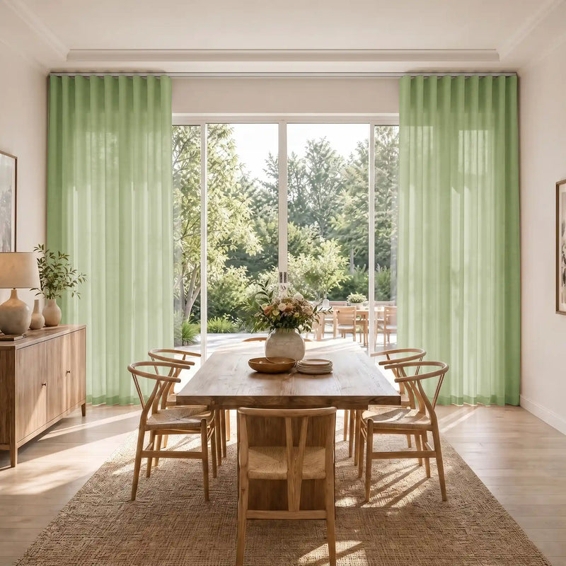 Liz Linen S-fold Curtains with Snap Tape - Lora Track