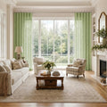 Liz Linen Ripple Fold Drapery with Snap Tape - Cato Traverse Rod- -TWOPAGES