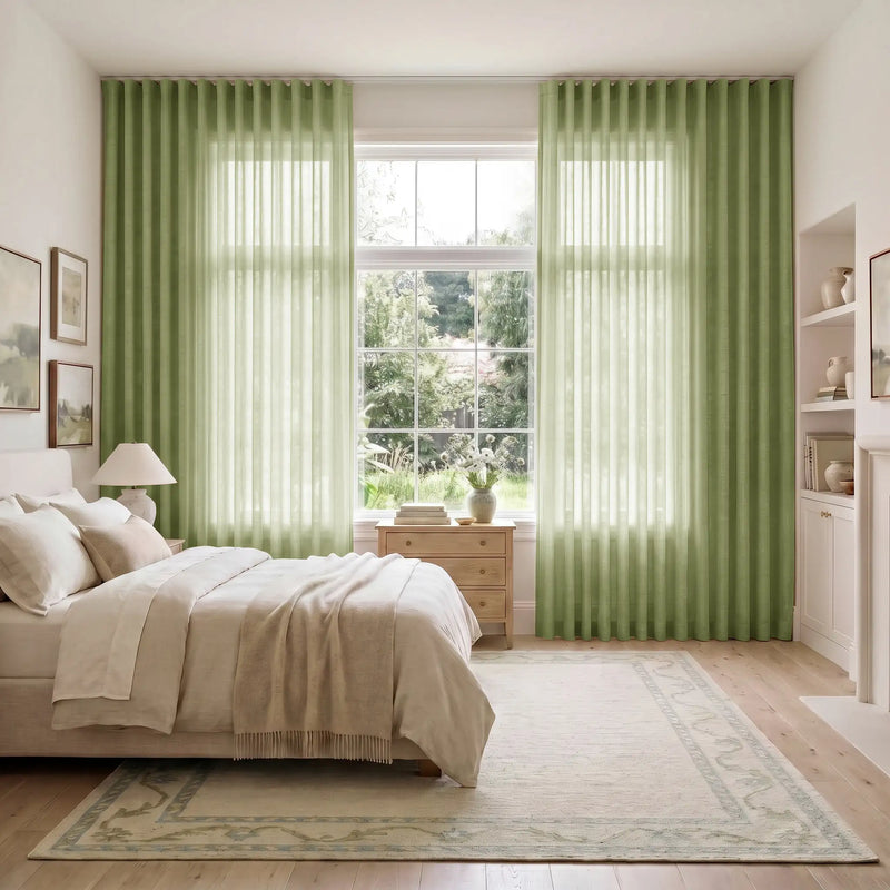 Liz Linen S-fold Curtain with Belt Hook - Leo Track
