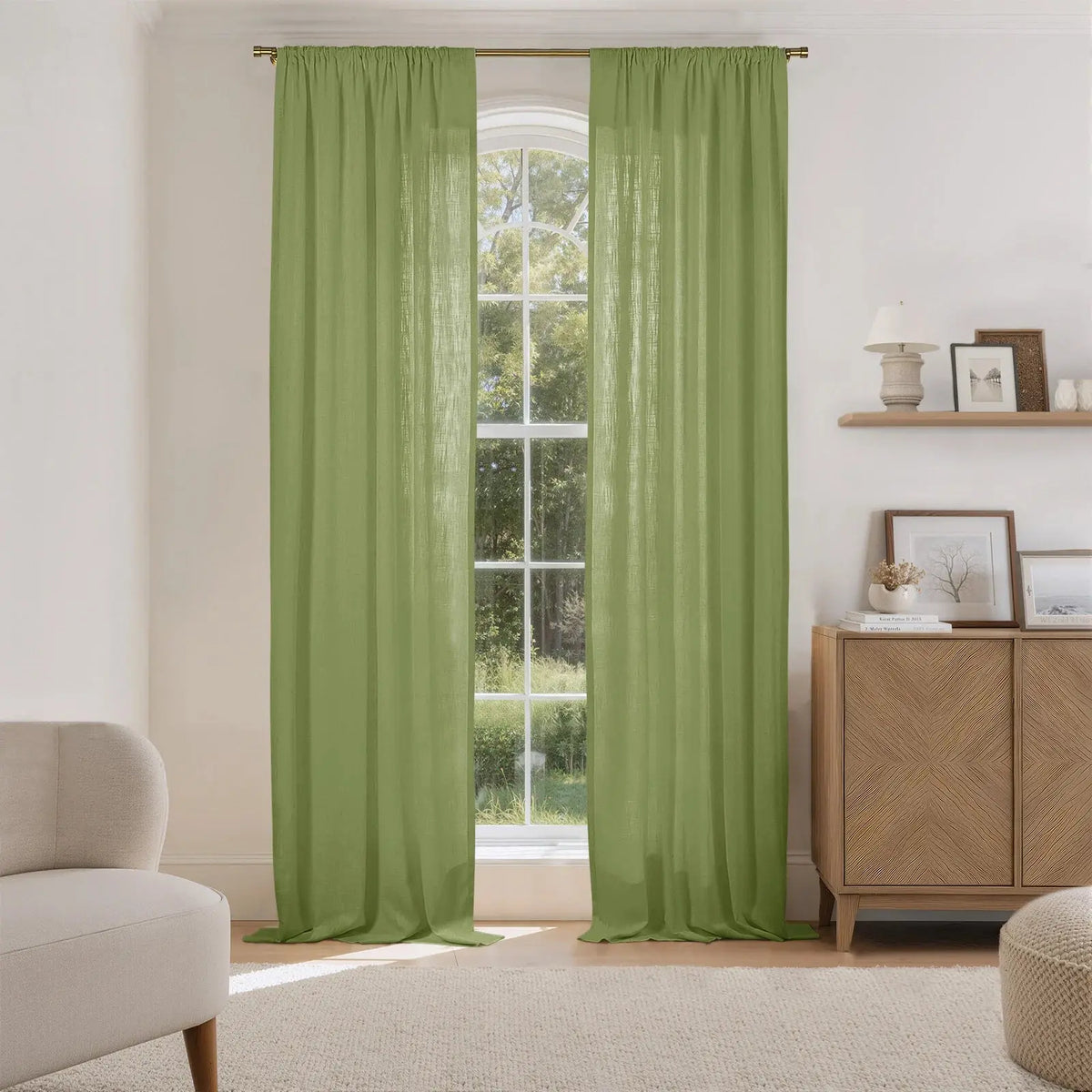 Liz Linen Soft Top Curtains
