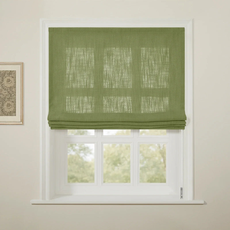 Liz Linen Flat Roman Blind Cord Lift