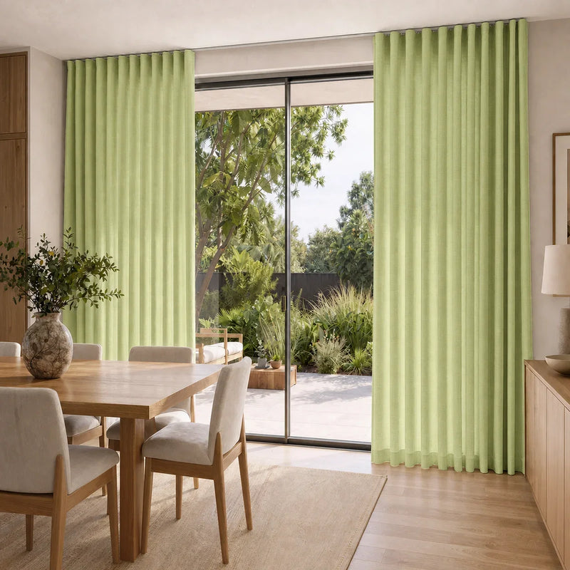 Isabella Cotton S-fold Curtains with Belt Hook - Leo Track