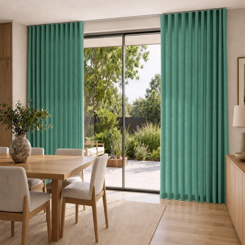 Isabella Cotton S-fold Curtains with Belt Hook - Leo Track