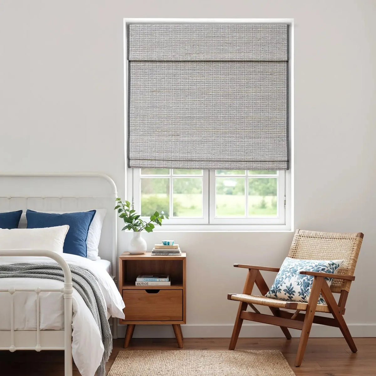 Rae Natural Ramie Flax Woven Wood Blinds - Series C