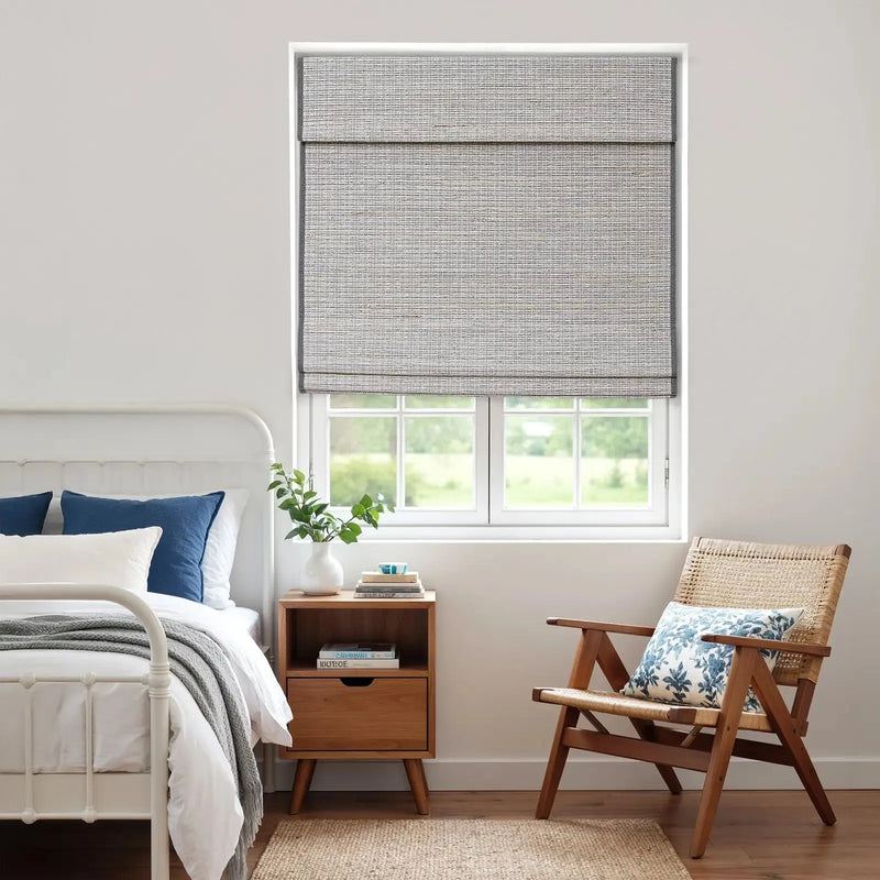 Rae Natural Ramie Flax Woven Wood Blinds - Series C