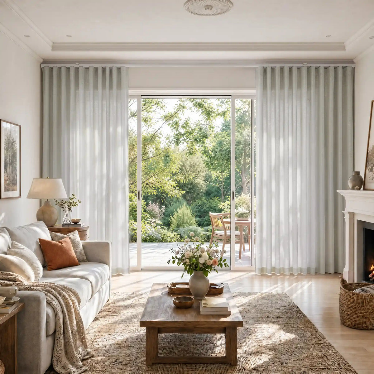 Liz Linen S-fold Curtains with Snap Tape - Lora Track