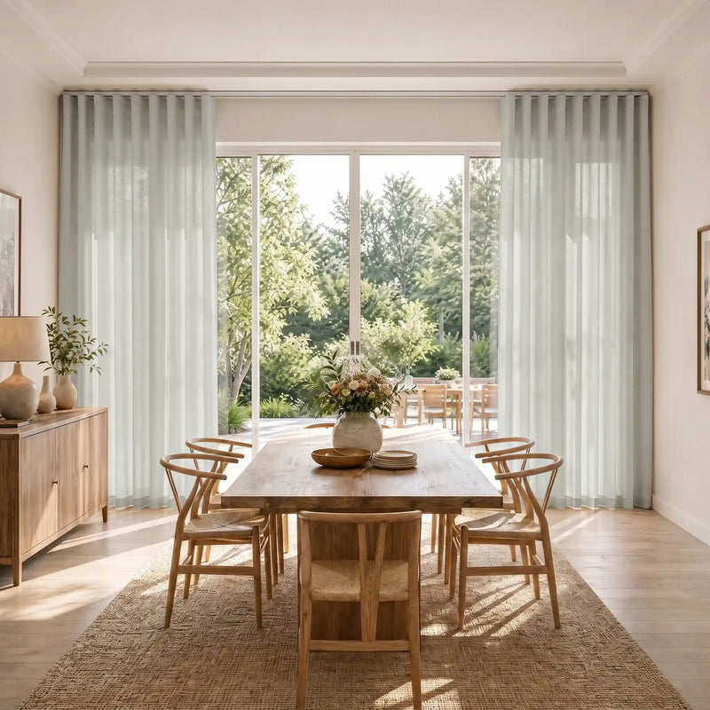 Liz Linen S-fold Curtains with Snap Tape - Lora Track