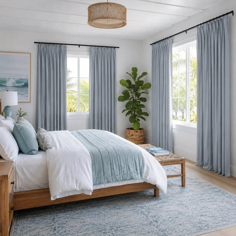 Lila Blockout Pleated Curtains