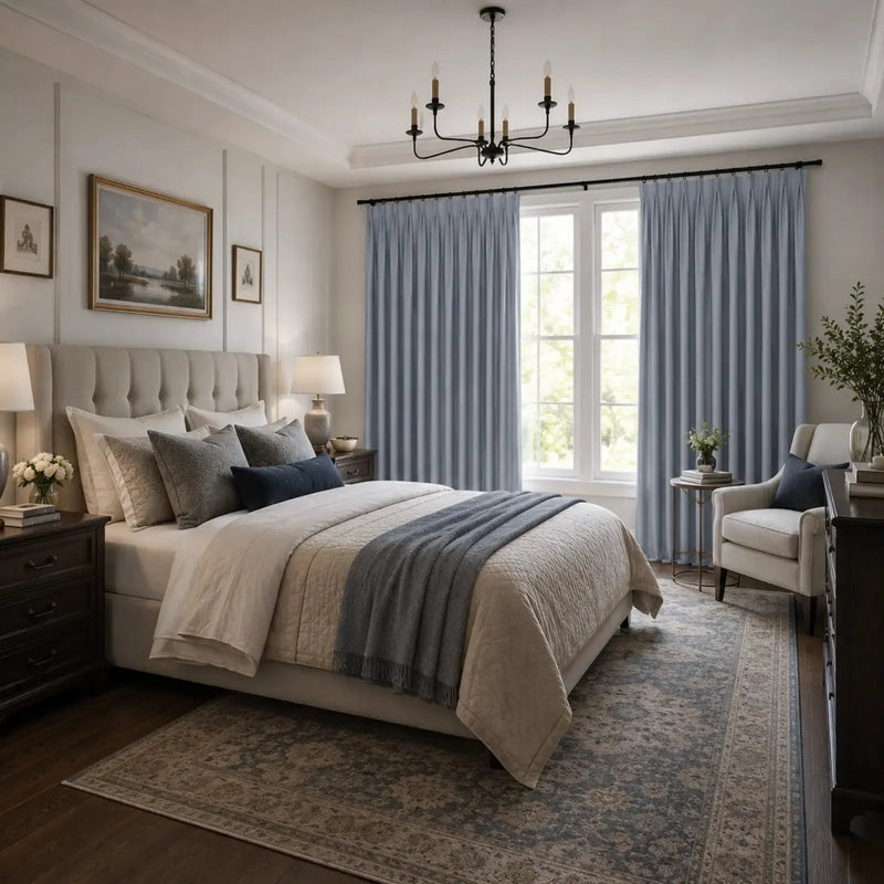 Lila Blockout Pleated Curtains