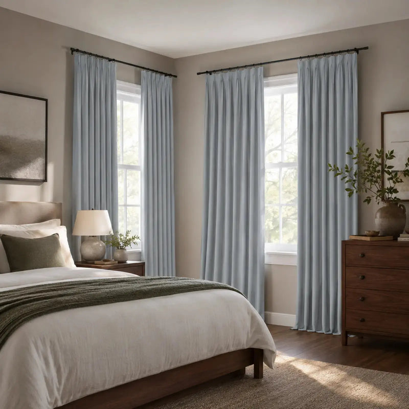 Lila Blockout Pleated Curtains