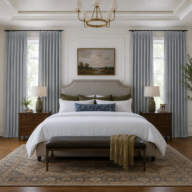 Lila Blockout Pleated Curtains