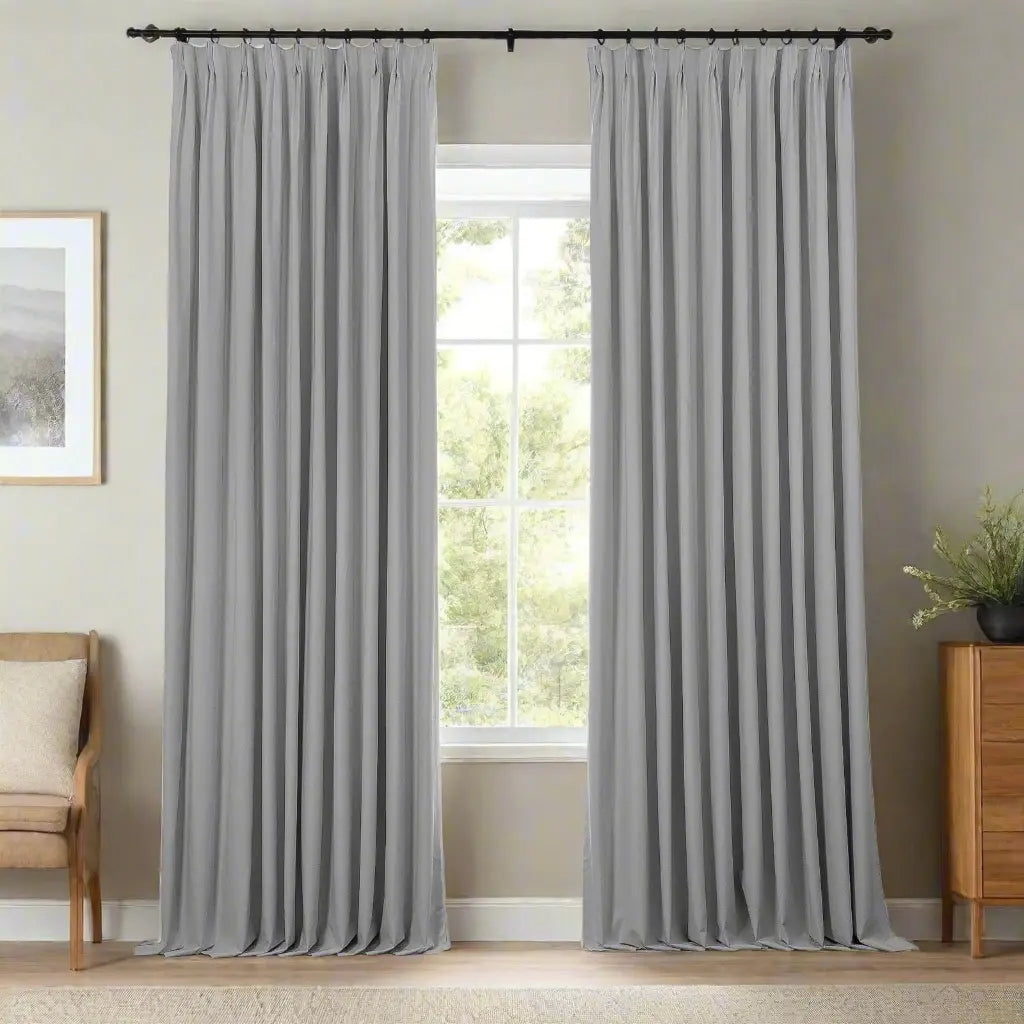 Lila Blockout Pleated Curtains