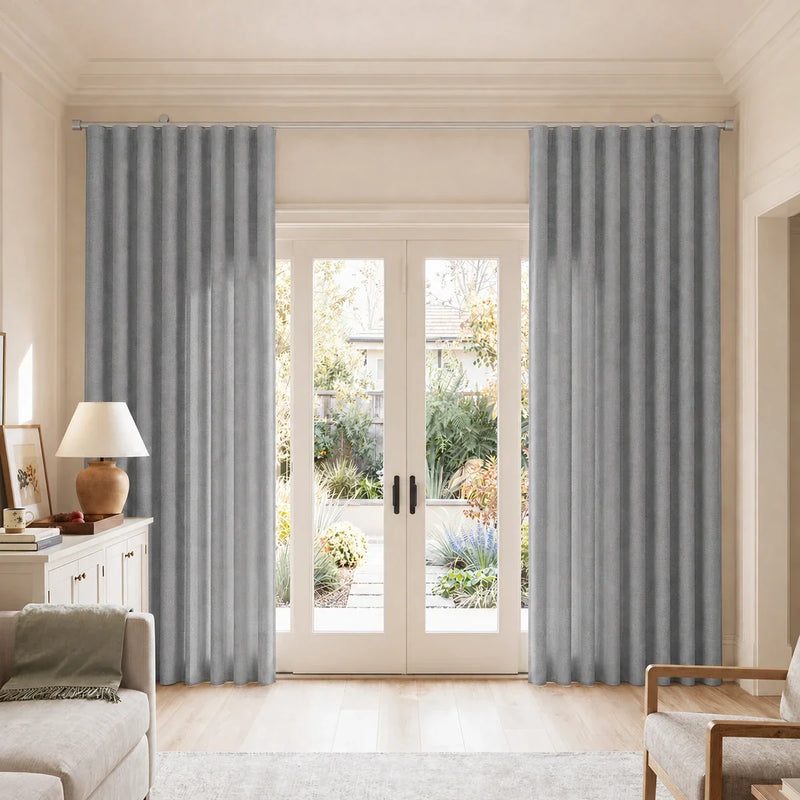 Birkin Velvet S-fold Curtains with Belt Hook - Cato Traverse Rod
