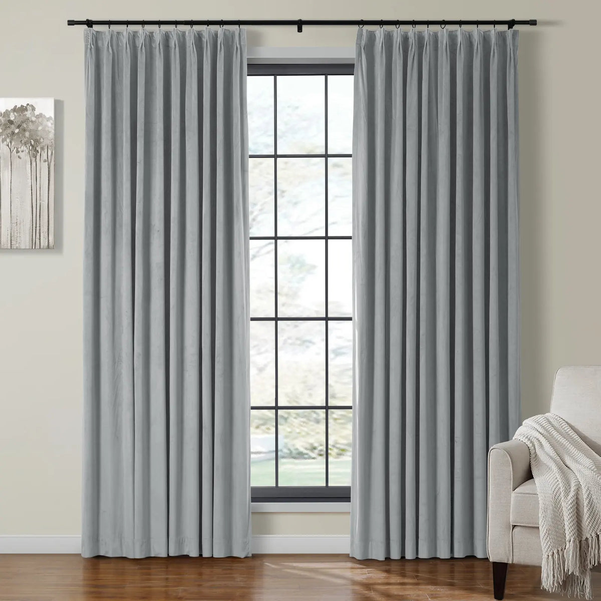 Birkin Velvet Pleated Curtains