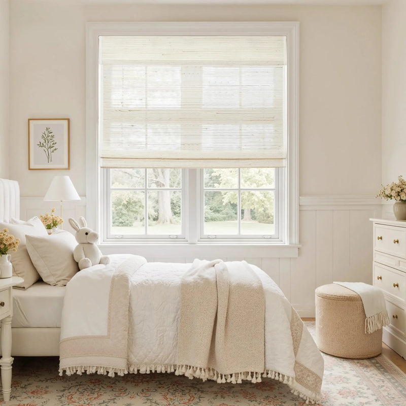Rae Natural Ramie Jute Woven Wood Blinds - Series D