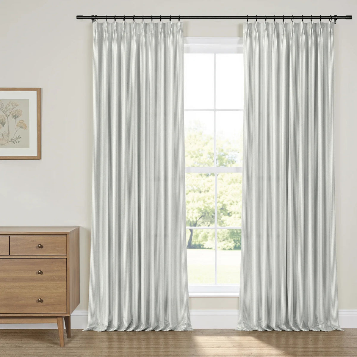 Britt Bengoechea x TWOPAGES Cottage Floral Printed Linen Cotton Pleated Curtains