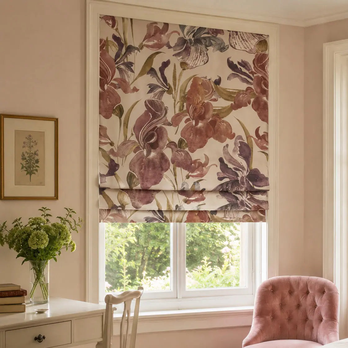 Sara Le x TWOPAGES Printed Linen Roman Blind Cord Lift