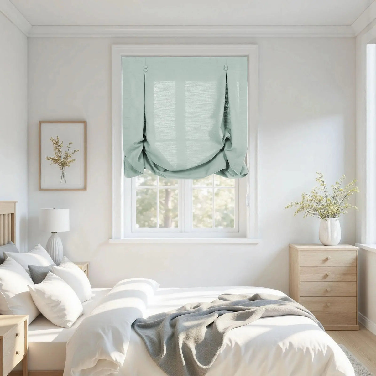 Isabella Cotton Tulip Roman Blind Cord Lift