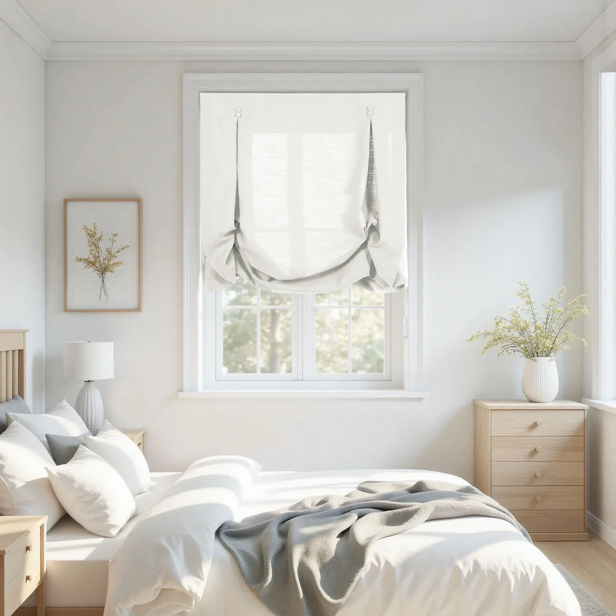 Isabella Cotton Tulip Roman Blind Cord Lift