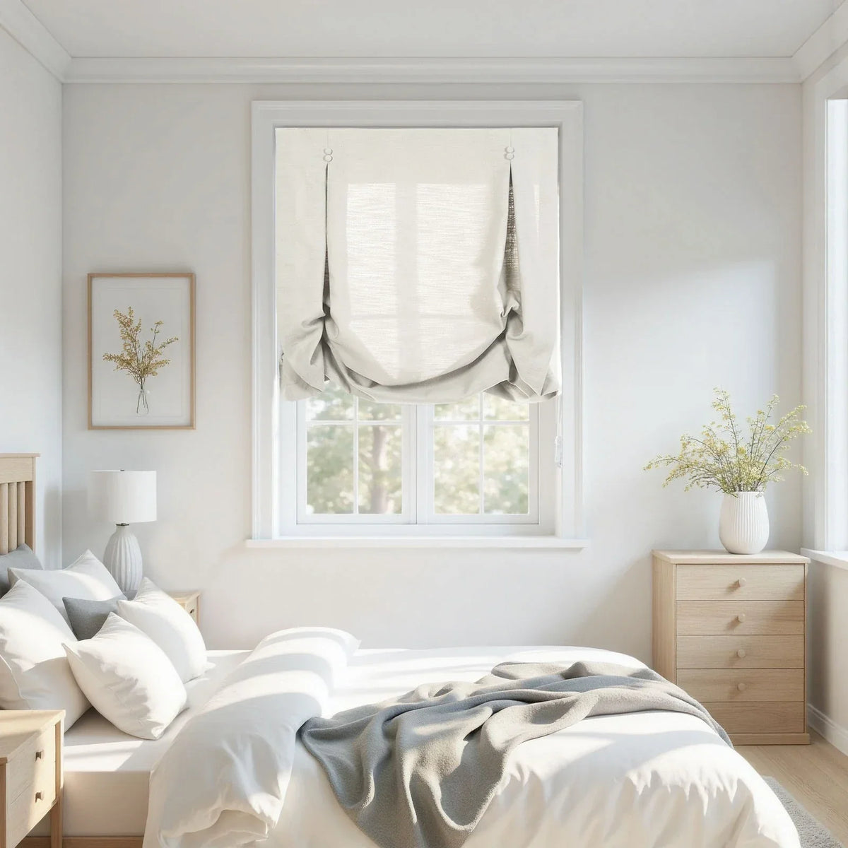 Isabella Cotton Tulip Roman Blind Cord Lift