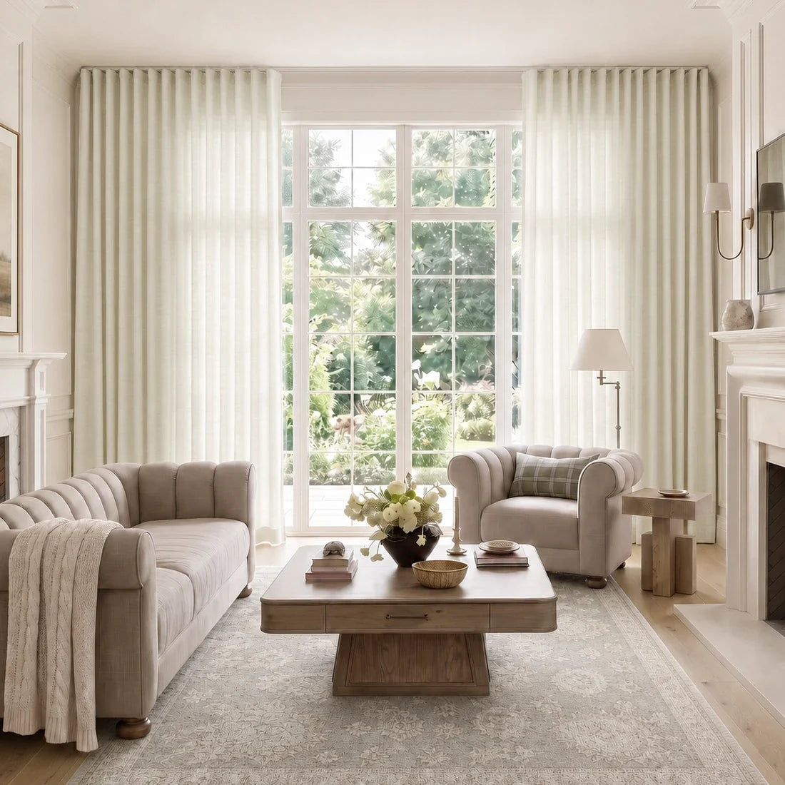 Isabella Cotton S-fold Curtains with Belt Hook - Lora Track