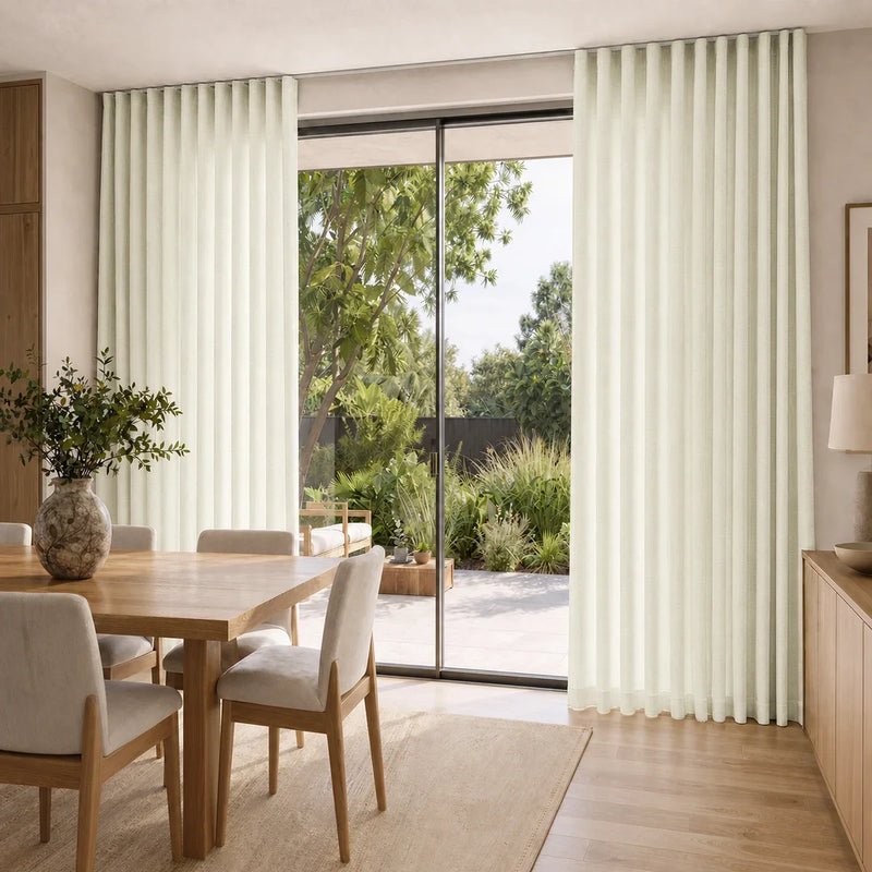Isabella Cotton S-fold Curtains with Belt Hook - Leo Track