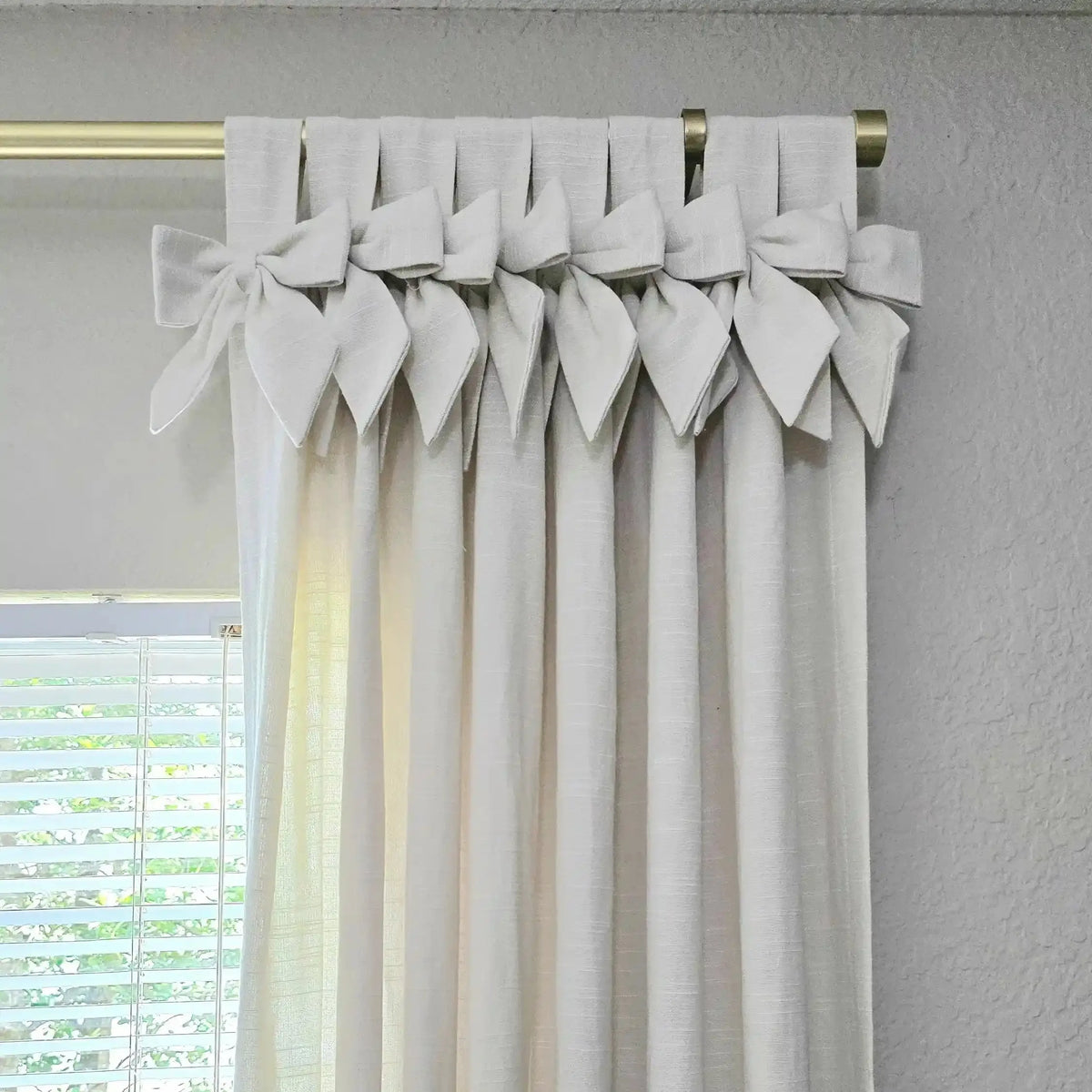Jawara Textured Linen Cotton Tie Top Curtains