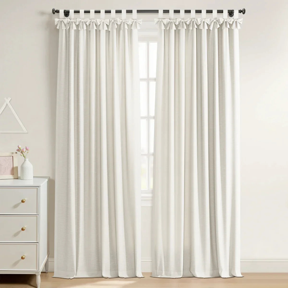 Jawara Textured Linen Cotton Tie Top Curtains